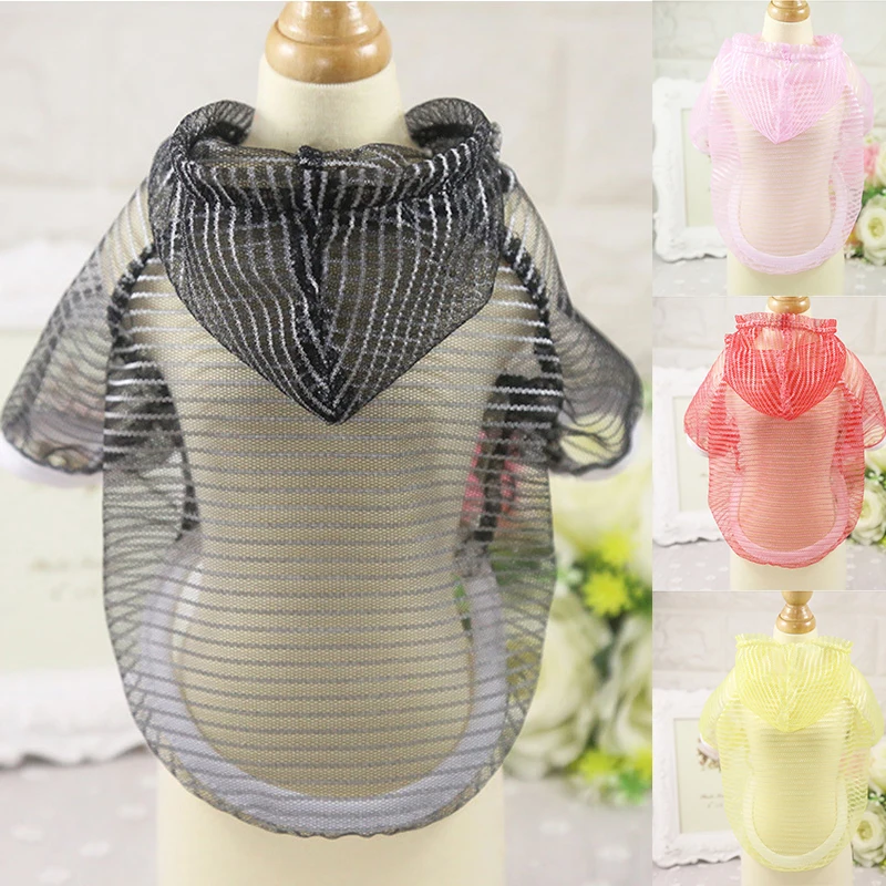 Воздухопроницаемое пальто для собак куртка маленьких и кошек прозрачная одежда