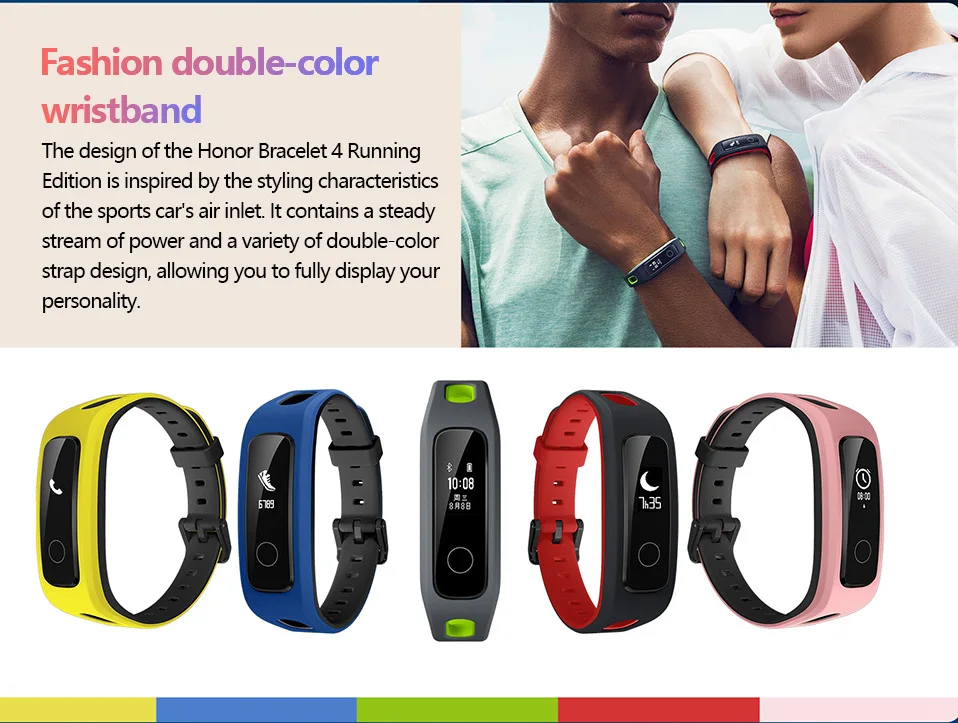 Huawei Honor Band 4 версия для бега умный Браслет 50 м Водонепроницаемый фитнес-трекер сенсорный экран уведомления о звонках браслет