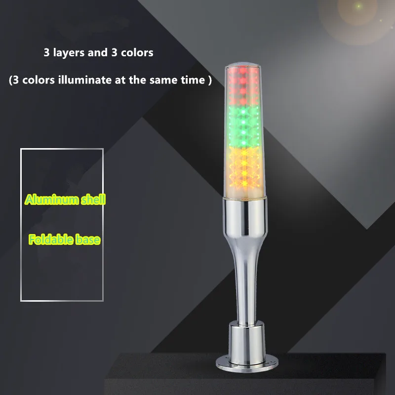 Aluminum Led Tricolor Warning Lamp Signal Indicator Light For Workshop Equipments Safety Caution Foldable Signal Buzzer Light