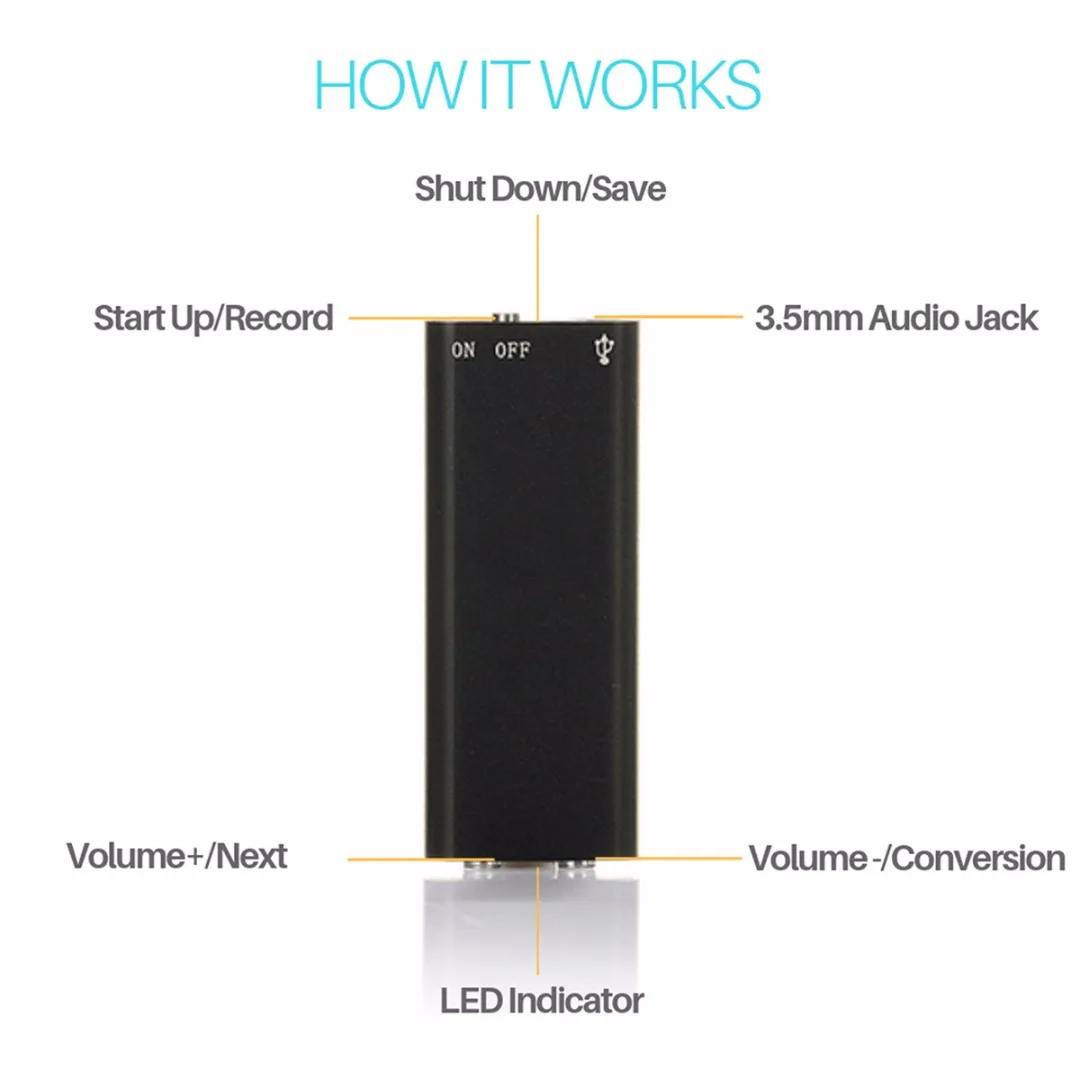 Цифровой звуковой диктофон 8 ГБ mp3 плеер USB флэш накопитель профессиональная