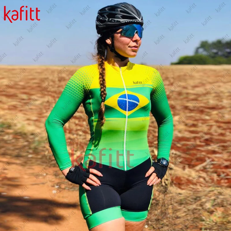 Kafitt Cycling Women's Cycling Overalls Brazil Triathlon Shirt Full Cycling Winter Bermuda Women's Cycling Clothing Promotion 4