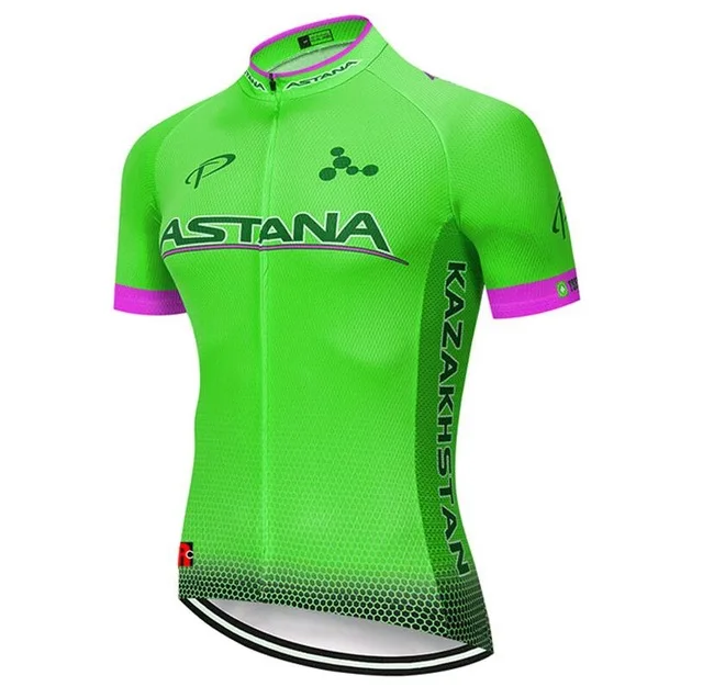 Fluor green Astana велосипедная одежда Джерси велосипед быстросохнущая Мужская велосипедная одежда pro футболки для велосипедной команды 12D велосипед s - Цвет: 5