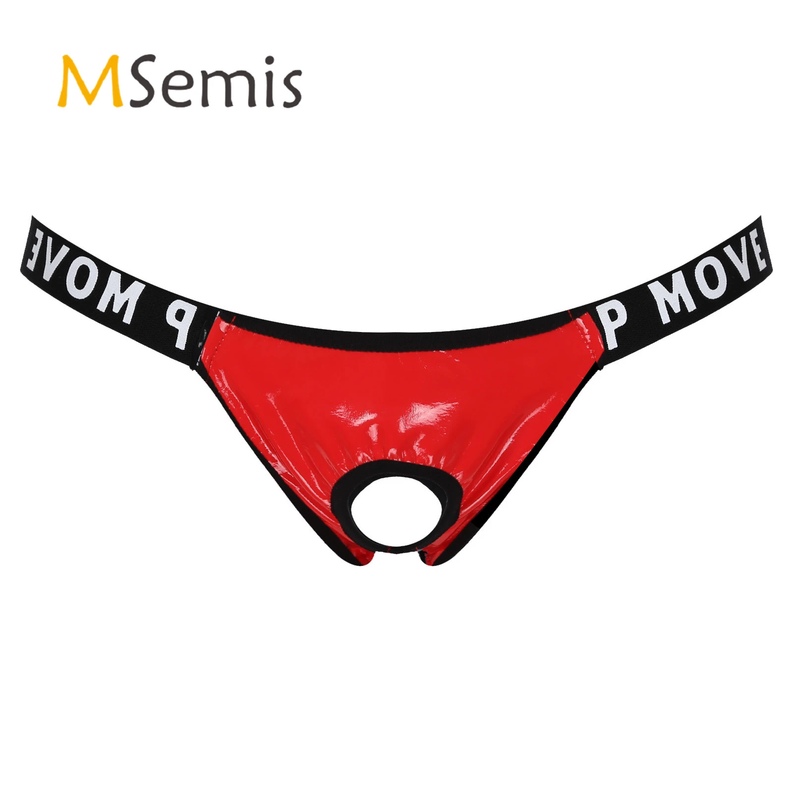 Mens Jockstrap Shiny Patent Leather Bikini Front Hole Briefs Underwear Lingerie Mens Jockstrap Shiny Patent Leather Bikini Front Hole Briefs Underwear Lingerie