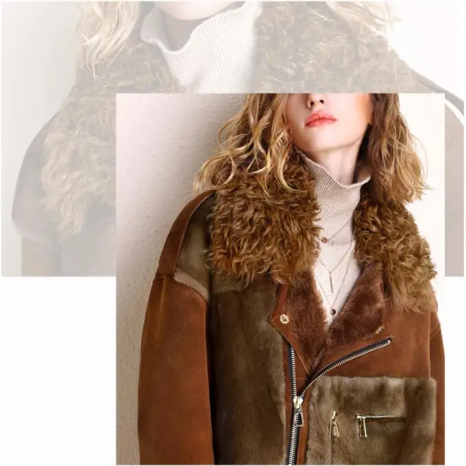 Природный натуральный мех пальто женская Норковая меховая шерстяная куртка зимнее пальто женская одежда корейская винтажная Двусторонняя меховые пиджаки ZT4106