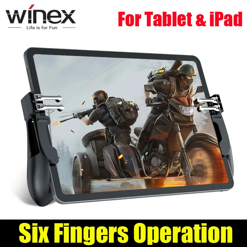 Winex шесть пальцев PUBG игровой контроллер геймпад металлическая кнопка пуска стрельба Бесплатный огонь геймпад джойстик для IOS Android планшет iPad