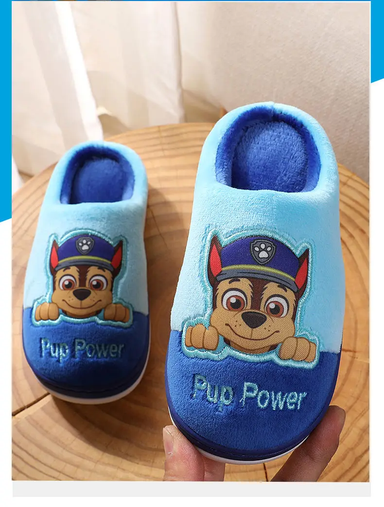 Anime Paw Patrol Kids Boy Girl Cotton Slippers Winter Children's Marshall Plush Slippers Home Indoor Shoes Furry Baby Slippers jeans pant