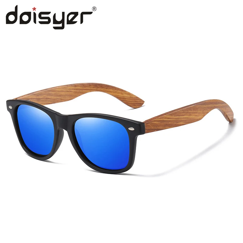 

DOISYER Sunglasses Classic bamboo wooden glasses zebra wooden leg sunglasses