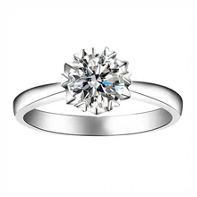 9k белое золото Moissanite кольцо 1ct 2ct 3ct Снежинка стиль бриллиантовое кольцо круглая бриллиантовая огранка обручальное кольцо на головщину