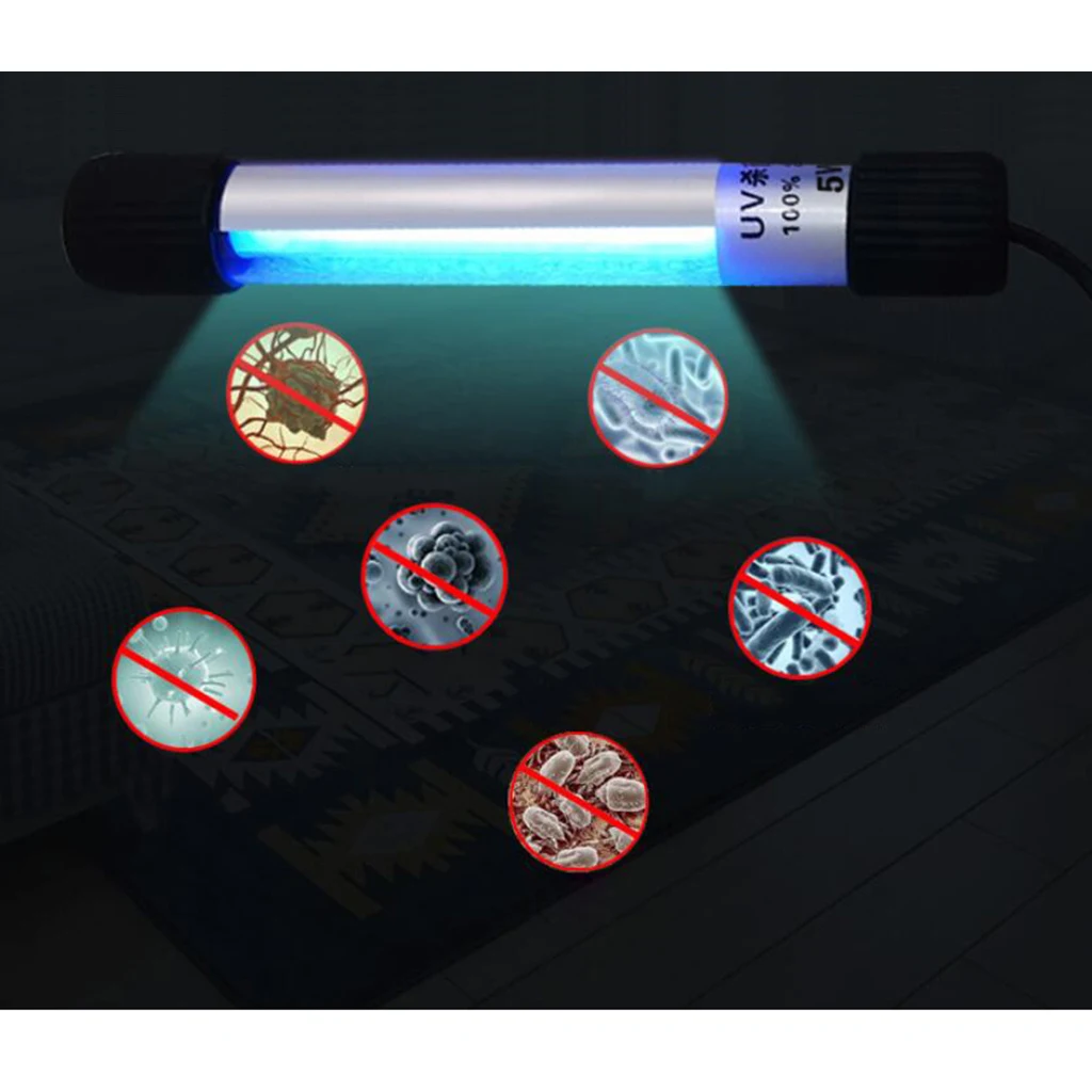 5W UVC Germicidal Sterilization CFL Ozone Lamp Bulb UV Led Sterilizer Ultraviolet Light CN Plug 220V for Phone Mask Cleaning