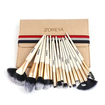 

ZOREYA 15pcs Makeup Brushes Set Different Model Essential Professional Cosmetics Tool Kits