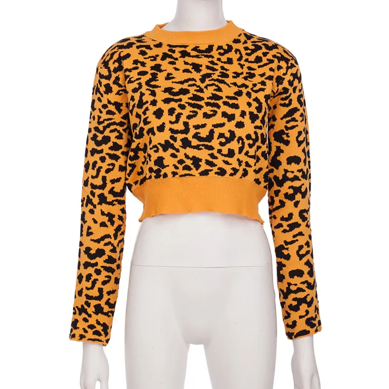 Yellow Sweater Bella Philosophy женские осенние свитера с леопардовым принтом пуловеры винтажные сексуальные женские костюмы женские комплекты из двух предметов Облегающие юбки - Цвет: Yellow Sweater