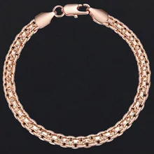 Davieslee, 4,5 мм, браслет для женщин и мужчин, 585 розовое золото, заполненный плетением, Бисмарк, браслет на цепочке для женщин 18 20 23 см, LGB422