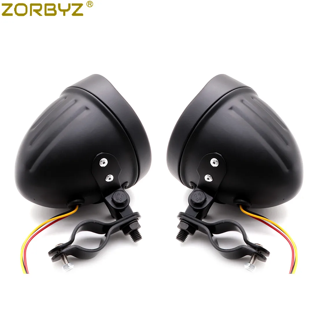 ZORBYZ мотоциклетный черный металлический противотуманный светильник с поворотным каркасом, кронштейн для крепления трубки, зажим для Honda Yamaha на заказ