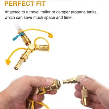 

1x RV Y SPLITTER Propane Quick Connect 1/4'' Y Splitter Hose Adapter Splitter Connect Propane W9I6