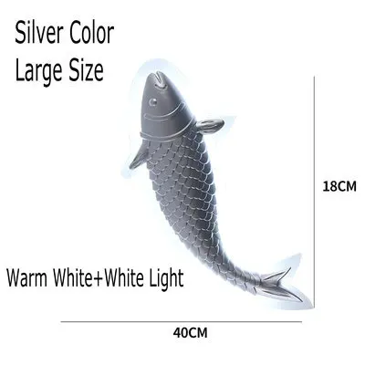 Silver- Dimmable Креативный современный светодиодный настенный светильник из акрила серебристого, золотого и белого цветов с дизайном рыбы, декоративные настенные лампы с регулируемой яркостью для домашнего декора гостиной - Цвет абажура: Silver- Dimmable