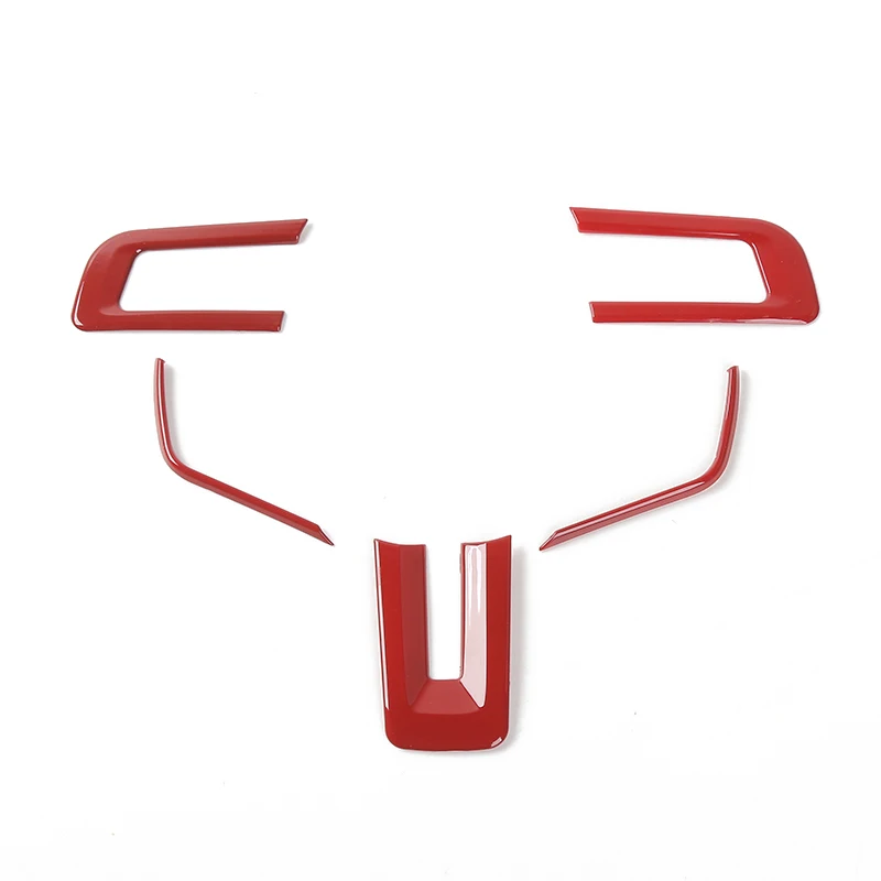 Red BAWA автомобиля углеродного волокна зерна рулевое колесо наклейка для Ford Mustang- ABS автомобиля стикер s аксессуары для укладки - Название цвета: Red
