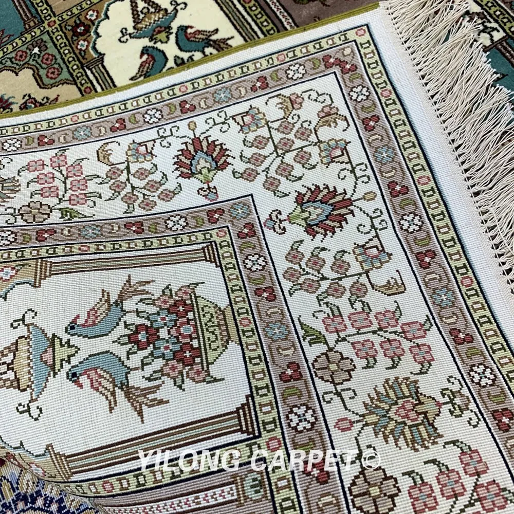 Yilong 3'x4. 5' античный Восточный четыре сезона изысканный ковер сад ковер ручной работы (0617)