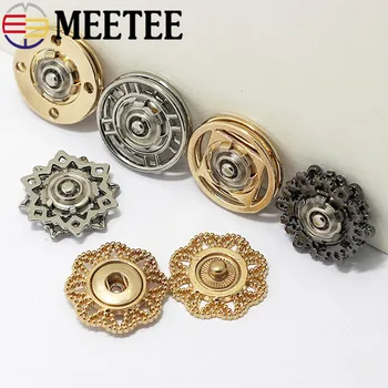 

10pcs Meetee 21/25mm Hollow Metal Snap Buttons Stud Fastener for Coat Jacket Sewing Garment Scrapbook Accessories ZK504