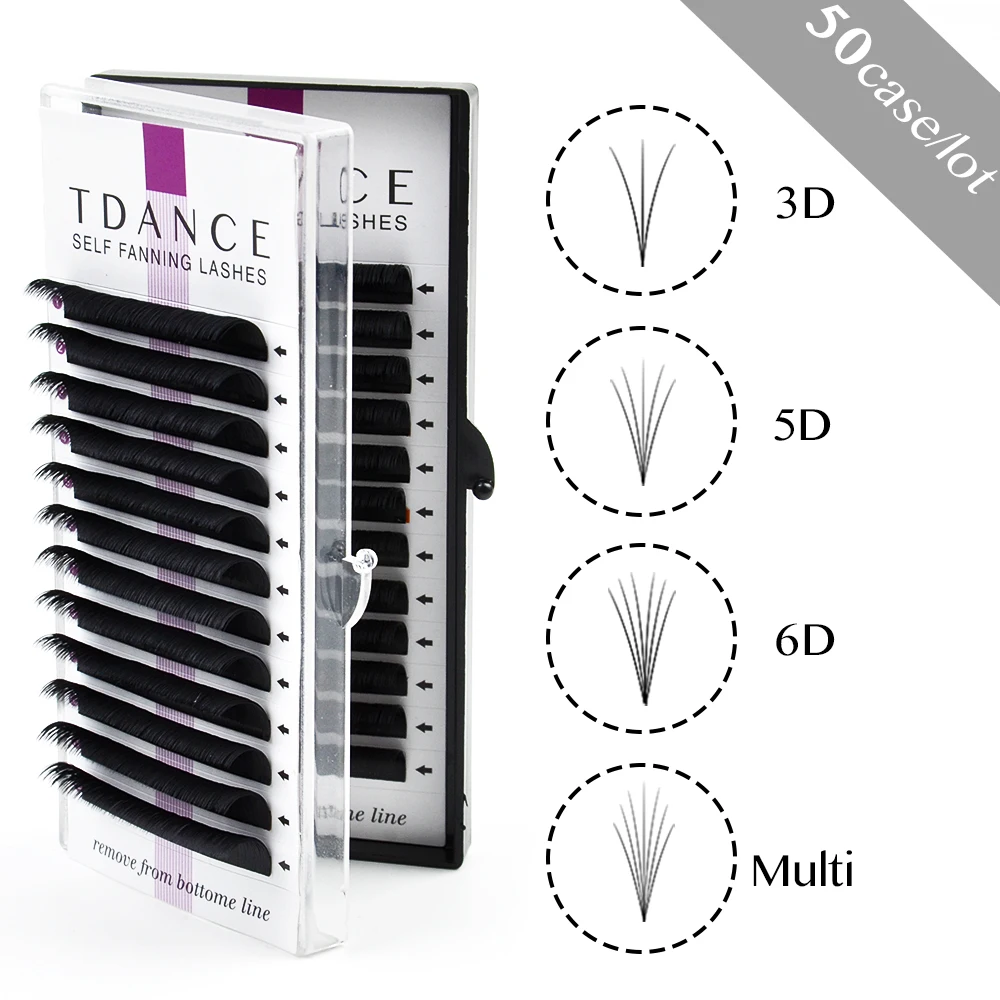 Ресницы для наращивания TDANCE 50 шт./лот Easy Fan Bloom автоматические ресницы быстрого