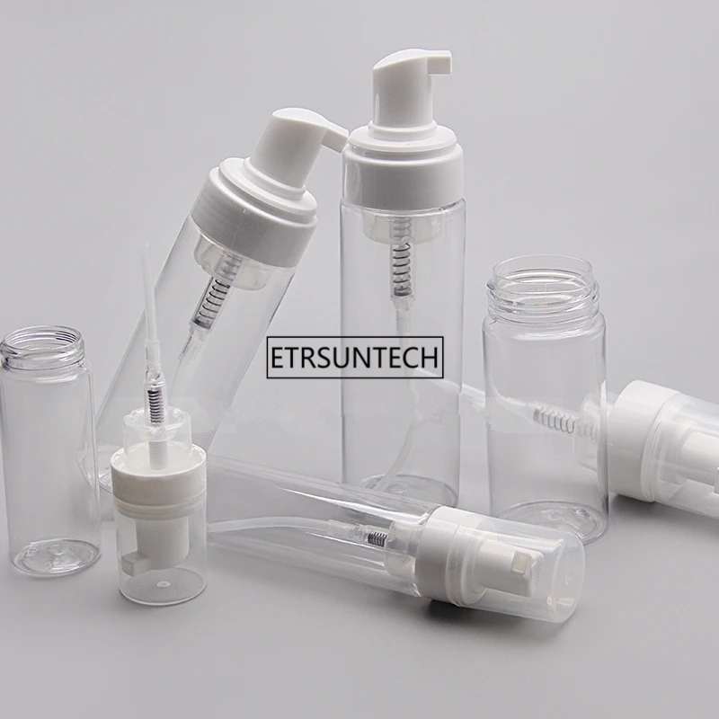 100pcs Cleanser Mousse Bottle Empty Refillable Plastic Pump Bottle Vial Trip Pot Foam Soap Liquid Mousse F3553