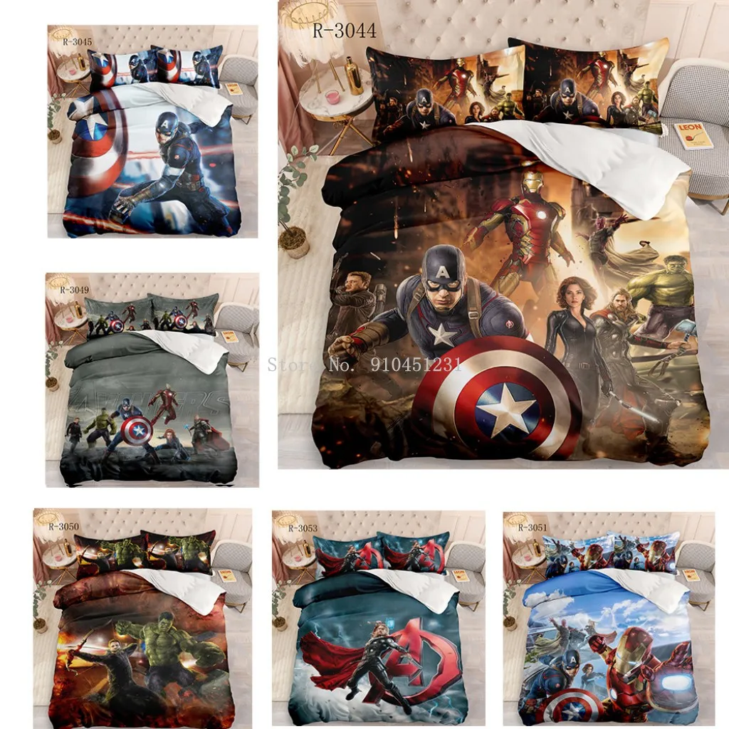 Комплект постельного белья с 3d-изображением Халка Капитана Америка Железного