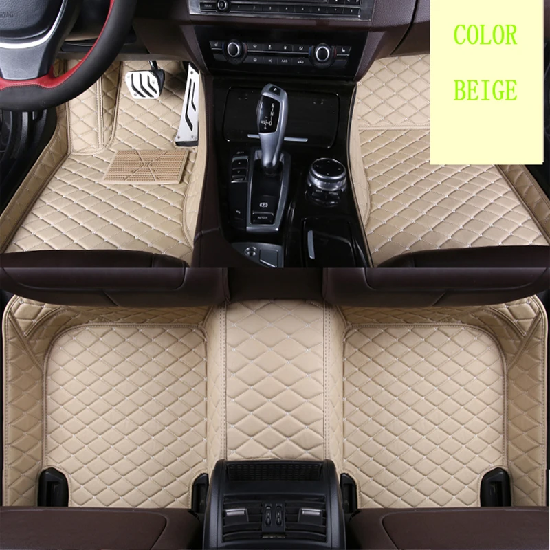 

leather car floor mats for Ford explorer 7 seats 2006 - 2016 2017 2018 Custom auto foot Pads automobile carpet cover