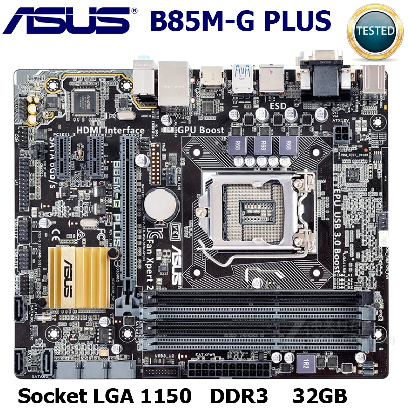 LGA 1150 Asus B85M-G PLUS Intel B85 оригинальная материнская плата для настольных ПК LGA 1150 Core i7 i5 i3 DDR3 32G B85M-G PLUS