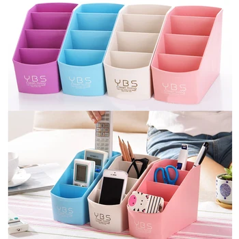 

Junejour Multi-function plastic multi-grid desktop finishing Living room remote control storage box