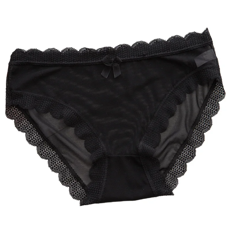 Женские трусы из бамбукового угля трусики с двойным кружевом для девочек