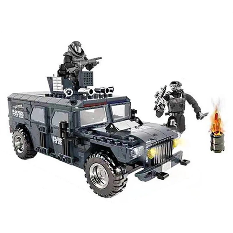 

WW2 Series Military Duty Mini SWAT Jeep Car Soliders Figures Army Weapons Guns Sets Model Building Blocks Model Dolls Bricks Kit