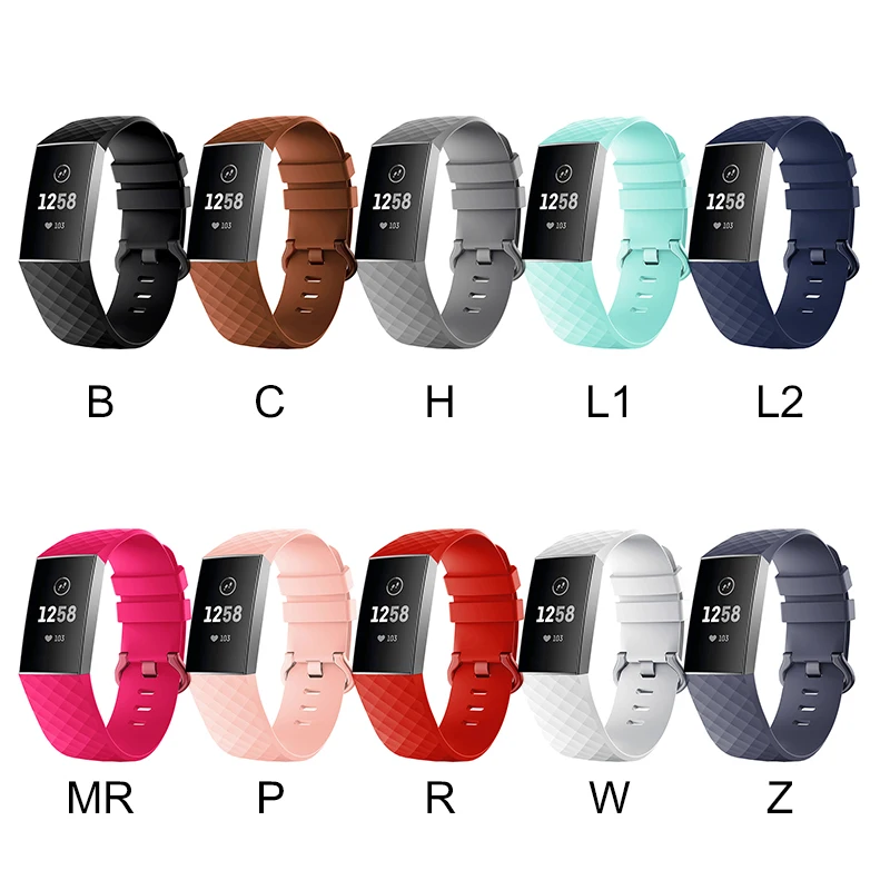 Однотонный силиконовый сменный ремешок для смарт-часов, ремешок для Fitbit Charge 3, ремешок для браслета, подходит для битов