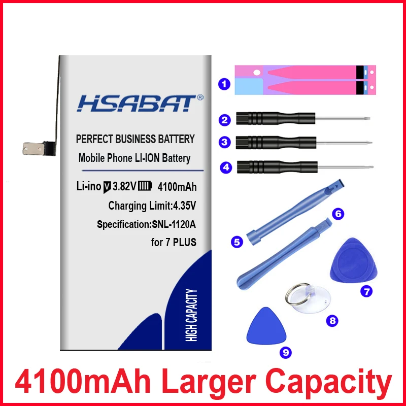 HSABAT 4100mAh батарея для iphone 7 Plus iphone7 plus батареи Бесплатная доставка инструменты +