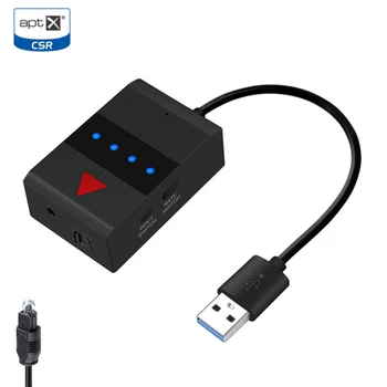 

Portable APTX Bluetooth Transmitter 3.5mm Optical SPDIF Toslink RCA Wireless Audio Transmitter Adapter USB Power For TV PC