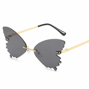 

2020 New Butterfly Sunglasses Women Fashion Vintage Metal Rimless Sunglasses Trending Party Eyewear UV400