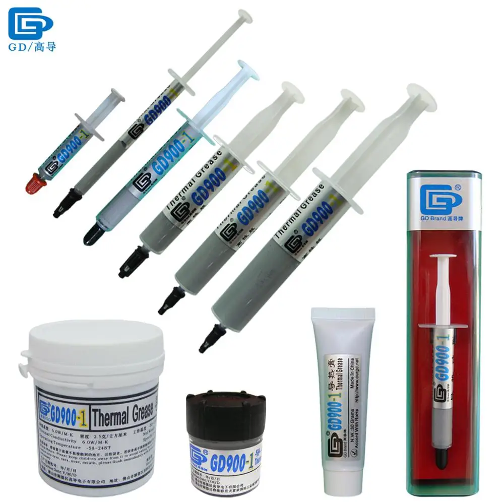 Free shipping 30g Nanotechnology gray GD900-1 Thermal Conductivity 6.0W/M-K thermal compound grease paste silicone for CPU LED