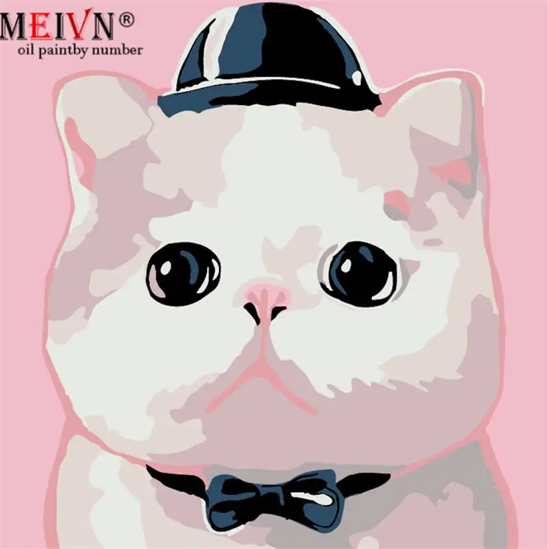 mini cat Meivn дом домашних животных Кошки-птицы животных бутик Рамка DIY картина по цифрам набор ручной работы акриловая краска Заказные фоторамки масляная краска ing Изысканный Рождество Хэллоуин День Святого Валентина День р - Цвет: mini cat