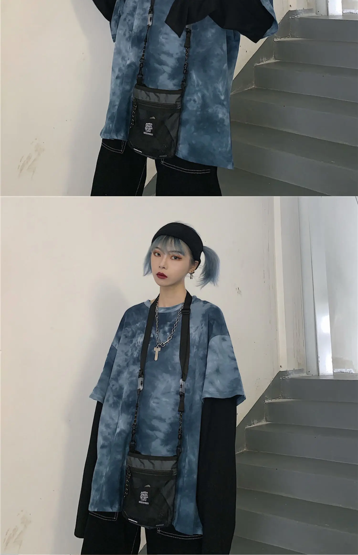 Новое поступление, Футболка женская осенняя одежда Koean Ulzzang Harajuku поддельные два галстука окрашенные футболки женские повседневные футболки