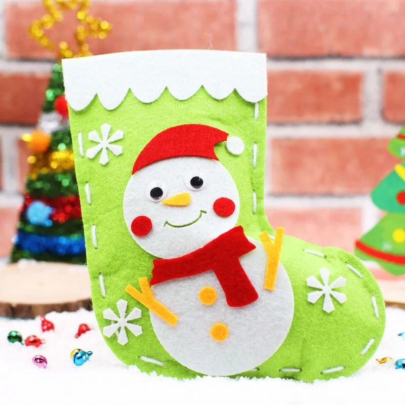 Детские игрушки Рождественские Праздничные чулки DIY рождественские Висячие Сумки красные носки ручной работы украшения Рождественский Комплект «сделай сам» носки