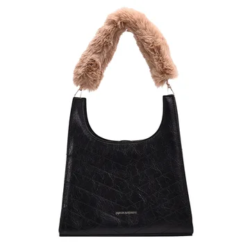 

New fashion Korean autumn and Winter Fashion Shoulder Bag fairy style Plush bag with French temperament small design bag