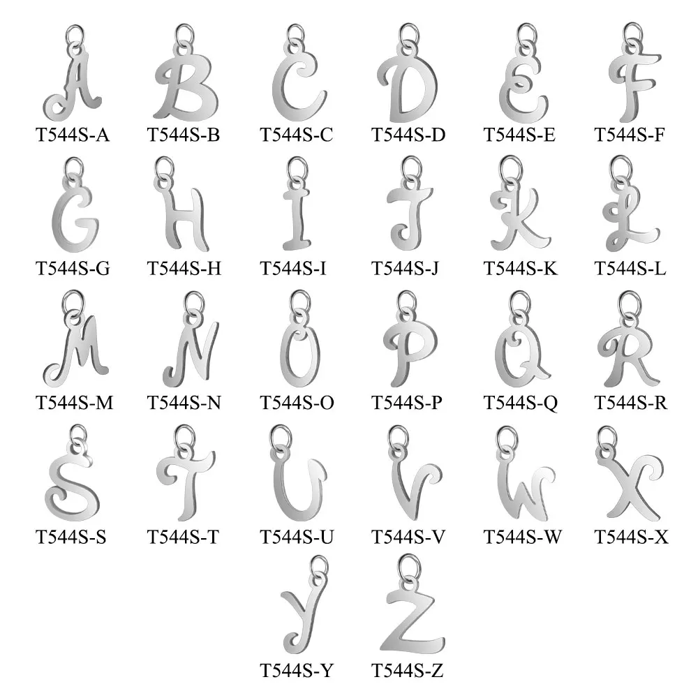 Подвески с буквами из нержавеющей стали от A до Z 26 шт.|Шармы| |