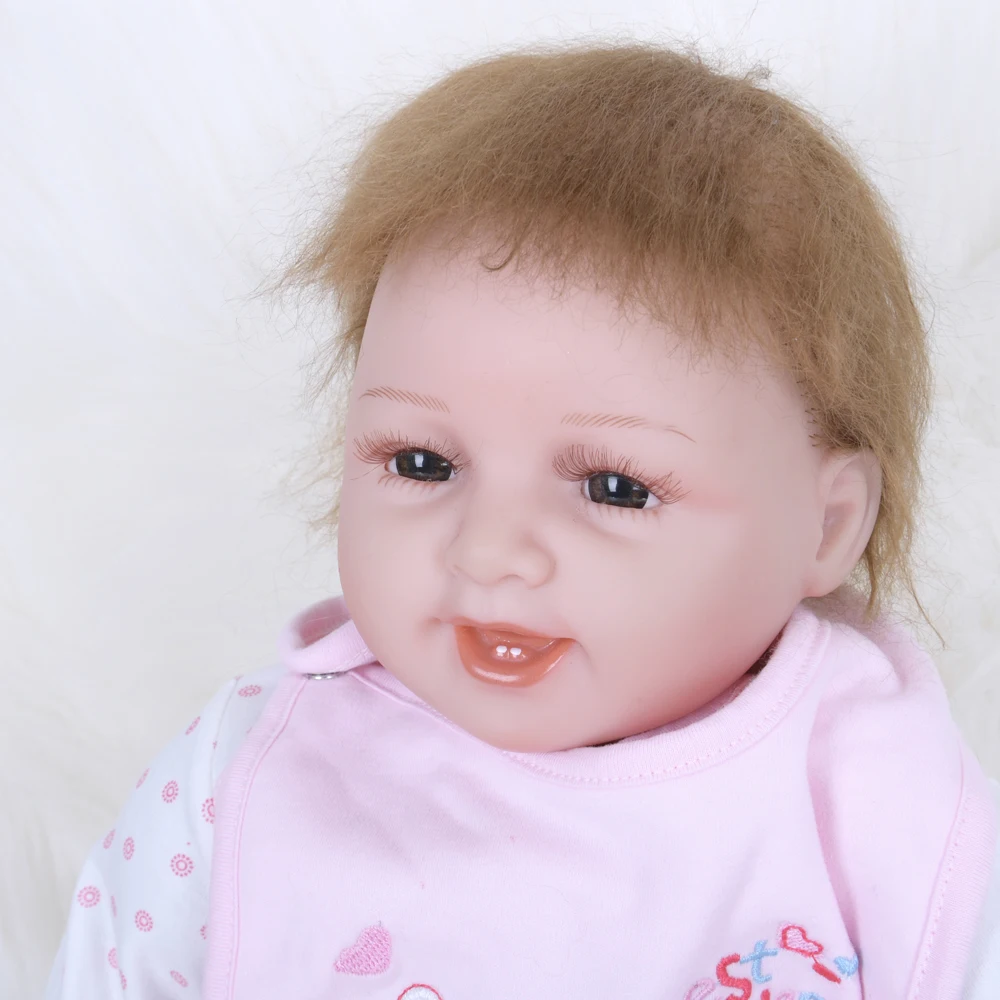 55 см Реалистичная мода улыбка Bebe Кукла Реалистичная новорожденная кукла ткань тело игрушка для детского дня ребенка рождественские день рождения подарки