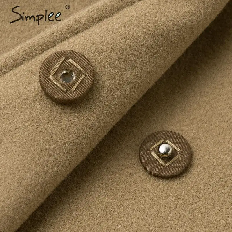 Simplee элегантные офисные женские длинные смесовые пояса для пальто с карманами Осень-Зима Женское пальто Верхняя одежда с длинным рукавом твидовое Женское пальто