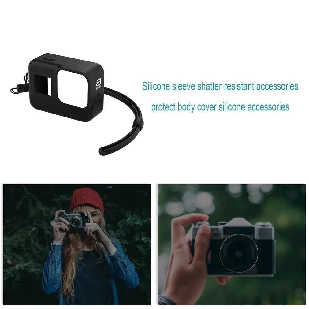 Мягкий силиконовый чехол для Gopro Hero 8, черный чехол, защитный чехол для Gopro 8, аксессуары для экшн-камеры