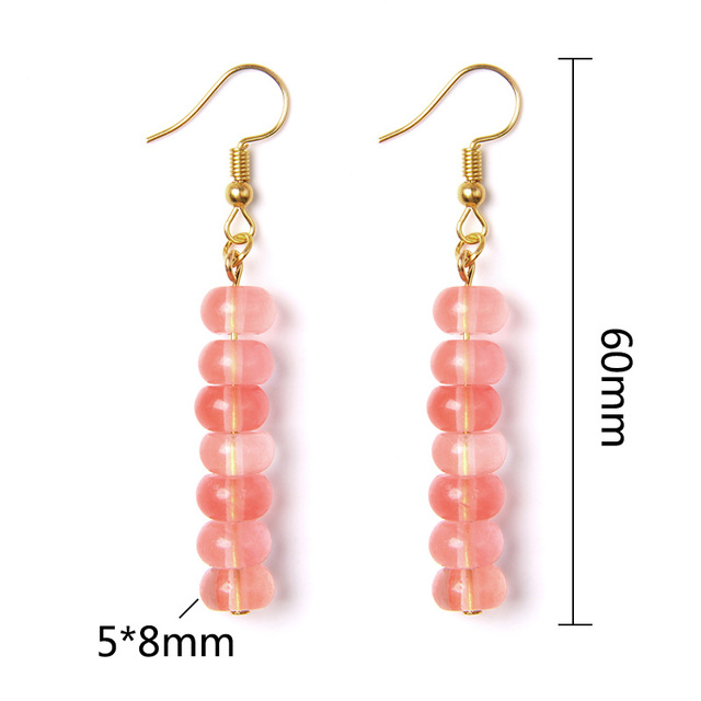 Chakra colors stone bead long Drop Earrings Bohemia Dangle Reiki Healing women earring Vacation BOHO Jewelry gift dropshipping