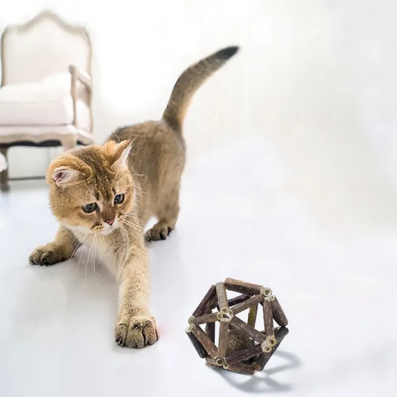 Игрушки для кошек ручной работы, мячи для кошек, мячи для кошек, органические натуральные серебряные лозы, молярные филиалы для кошек, чистящие зубы, продукция для питомцев