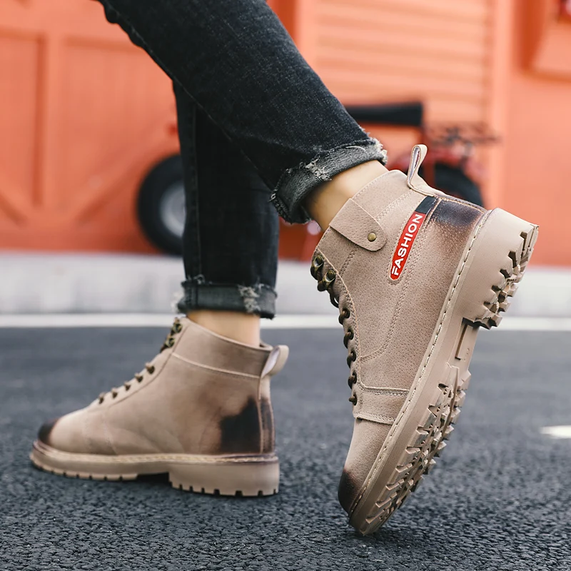 Высококачественная Мужская обувь; Zapato; новые стильные удобные мужские ботинки на шнуровке; Лидер продаж; повседневные ботильоны; Мужская обувь; Botines De Hombre66