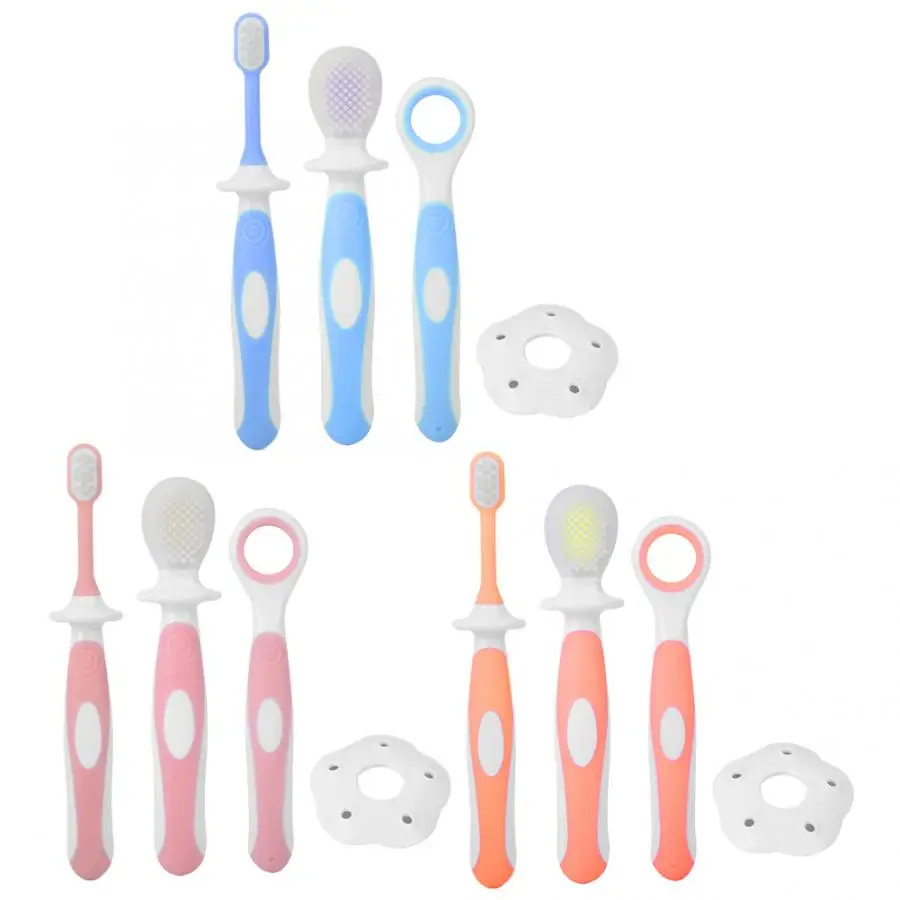 4pcs Silicone Baby Toothbrush Soft Brush Hair Children Dental Oral Care