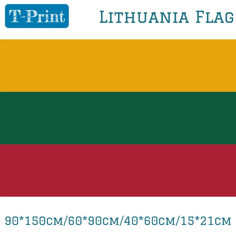 

90*150cm/60*90cm/40*60cm/15*21cm Republic of Lithuania Flag Polyester Flag 5*3FT World Cup National Day Olympic Games