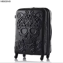Vescovo 2" 24" 2" дюймов персональный череп Дорожный чемодан высокого качества Скалка багаж Спиннер тележка сумка для поездки
