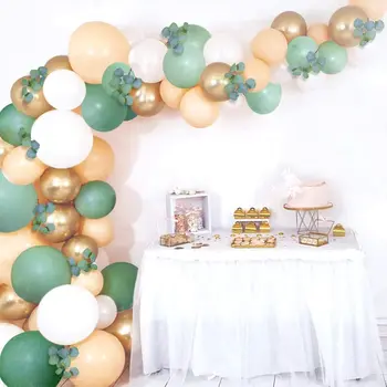 

62pcs Sage green balloon wreath arch kit for forest safari jungle tropical theme decoration baby bridal shower birthday party